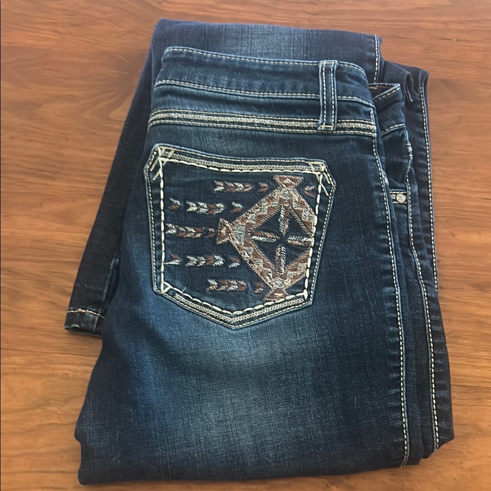 Wrangler Blue Boot Cut Jeans with Distinctive Stitching